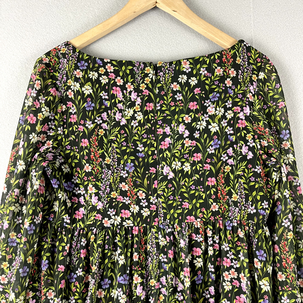 Amanda Uprichard Babydoll Dress Womens Medium Floral Whimsigoth Fairy READ - Picture 12 of 16